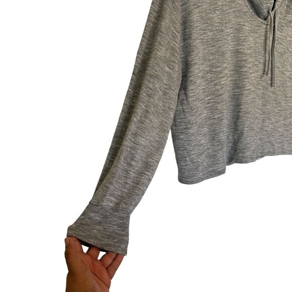 Athleta Coaster Crop Hoodie Pullover Sweatshirt In Gray Boxy Oversized, Size 2X - Picture 6 of 9